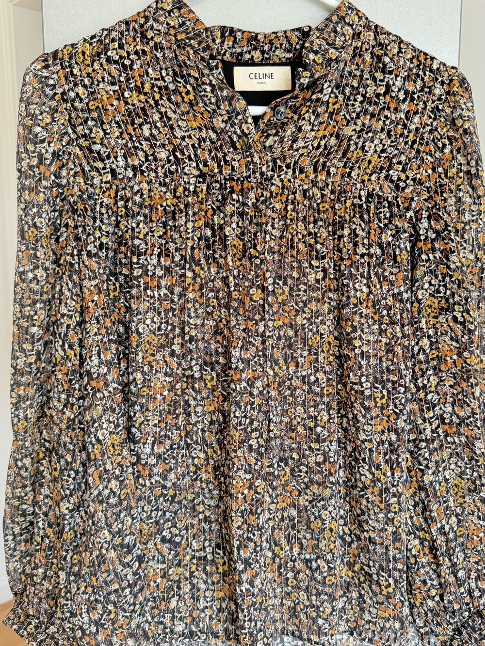 Celine Silk Floral Blouse Size 38